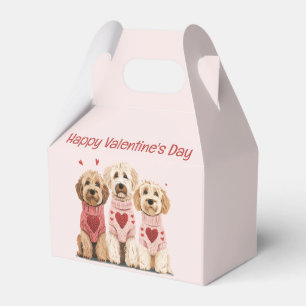 Happy Valentines Day Goldendoodle Dogs Favor Box