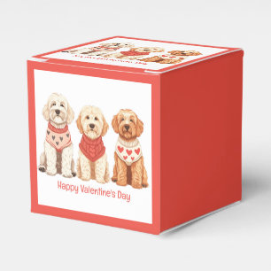 Happy Valentines Day Goldendoodle Dogs Favor Box