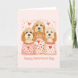 Happy Valentines Day Goldendoodle Dogs Holiday Card
