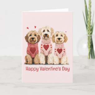 Happy Valentines Day Goldendoodle Dogs Holiday Card