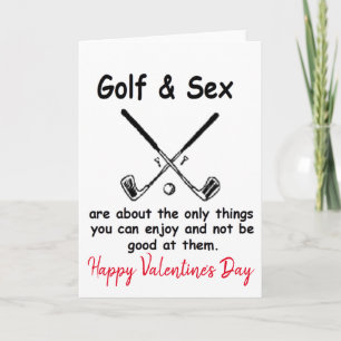 Happy Valentine's Day Golfing Golfer Golf Holiday Card