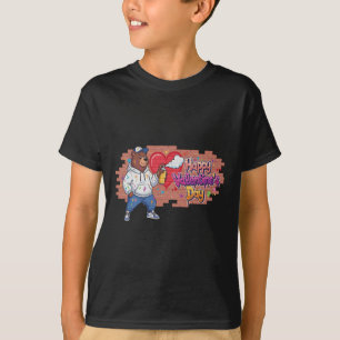 Happy Valentines Day Graffiti Bear Spray Paint Str T-Shirt