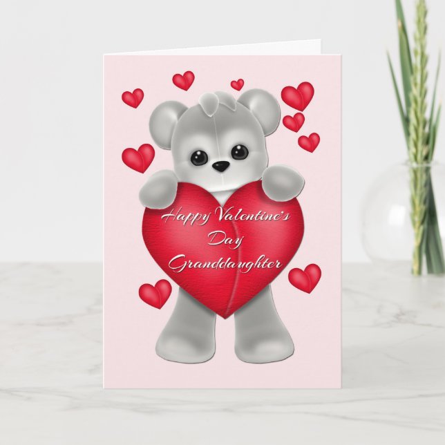 Happy Valentine's Day Granddaughter Holiday Card (Front)
