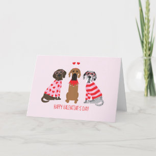 Happy Valentines Day Great Dane Dogs Holiday Card
