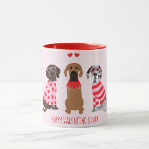 Happy Valentines Day Great Dane Dogs Mug