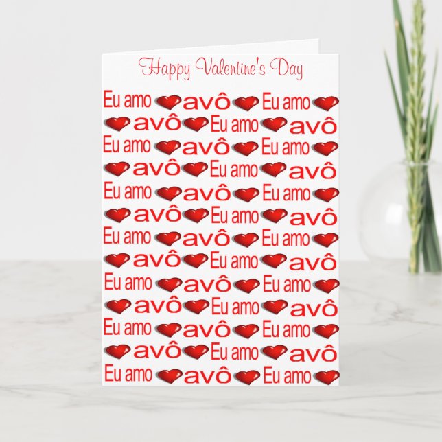 Happy Valentine's Day Greeting Card Avo  (Front)