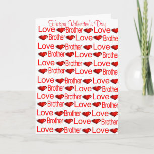 Happy Valentine's Day Greeting Card Brother Heart