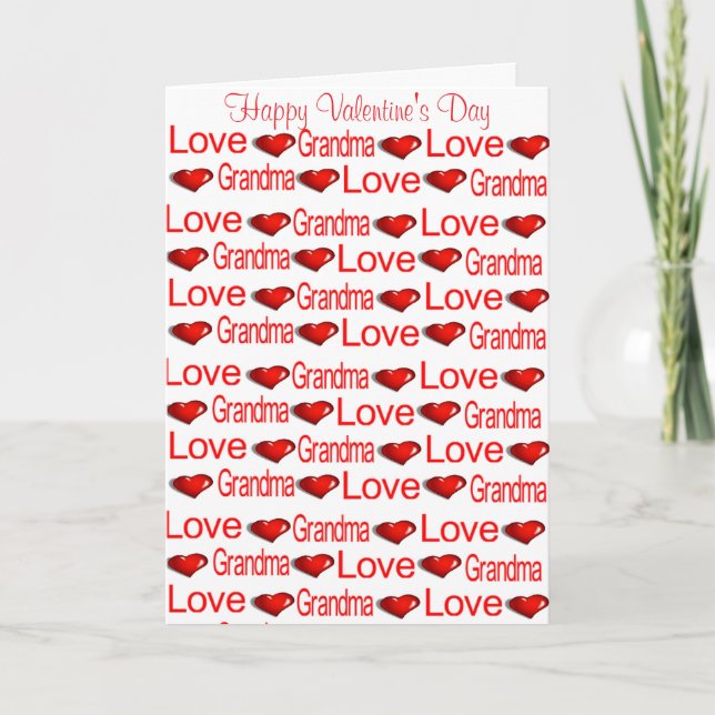 Happy Valentine's Day Greeting Card Grandma Heart (Front)