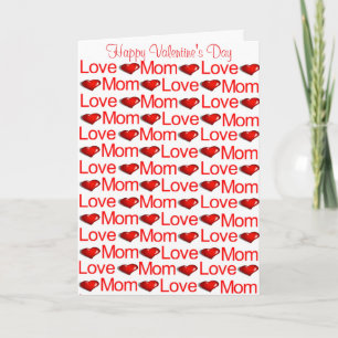 Happy Valentine's Day Greeting Card Mom Red Heart