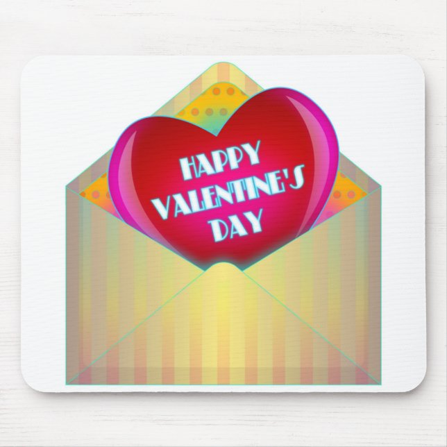 "HAPPY VALENTINE'S DAY" GREETING CARD MOUSE PAD (Front)
