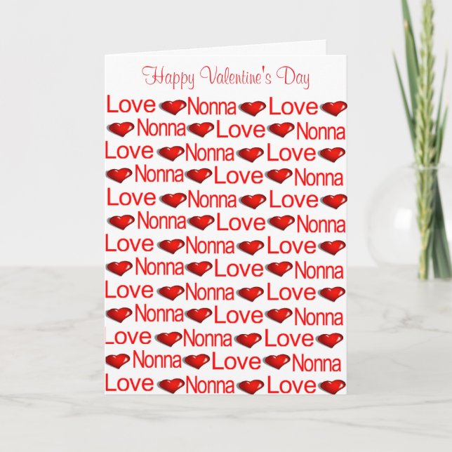 Happy Valentine's Day Greeting Card Nonna Heart (Front)