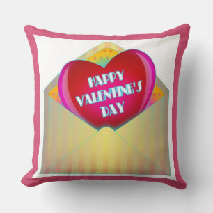 "HAPPY VALENTINE'S DAY" GREETING CARD THROW PILLOW