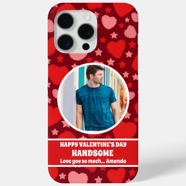 Happy Valentine's Day Handsome Personalized Photo Case-Mate iPhone Case (Back)