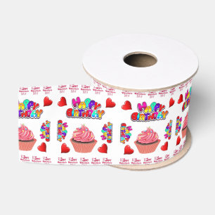 Happy Valentine's Day Happy Birthday Ribbon Grosgrain Ribbon