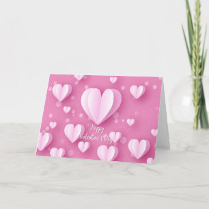 Happy Valentine's Day - Heart Air Balloons 3 Holiday Card