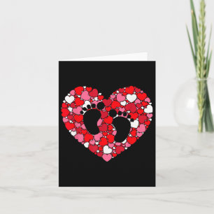 Happy Valentines Day Heart &amp; Baby Feet Pregnan Card