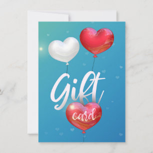 Happy Valentine's Day Heart Balloons Gift Card