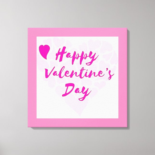 "HAPPY VALENTINE'S DAY" HEART CANVAS PRINT (Front)