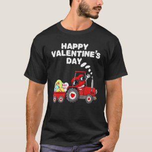 Happy Valentines Day Heart In Tractor  Toddler Boy T-Shirt