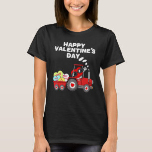 Happy Valentines Day Heart In Tractor  Toddler Boy T-Shirt