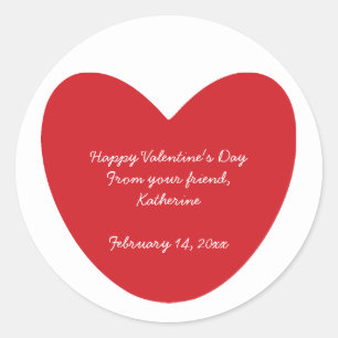 Happy Valentine's Day heart kids classroom custom Classic Round Sticker
