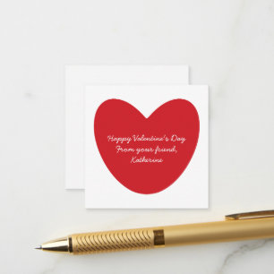 Happy Valentine's Day heart kids classroom custom Enclosure Card