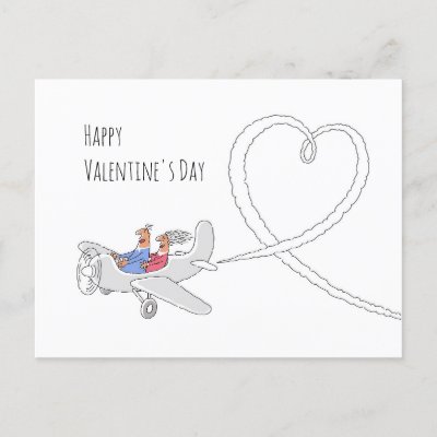 Happy Valentine's Day Heart Love Couple Airplane