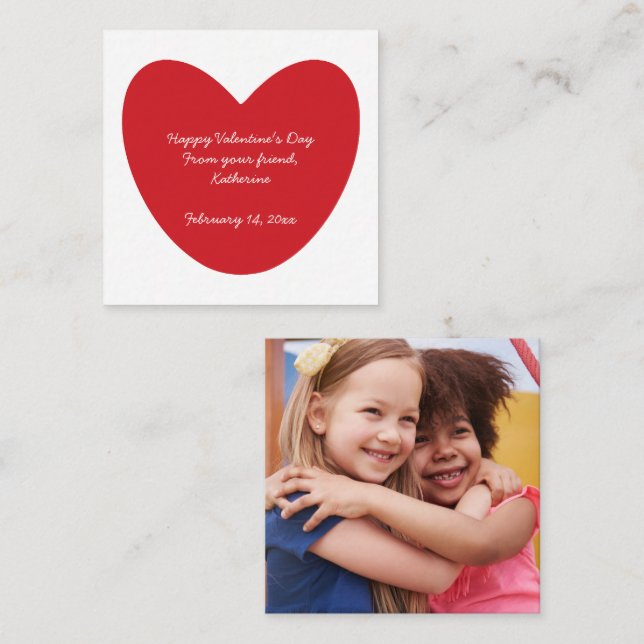 Happy Valentine's Day heart photo classroom custom Card (Front/Back)