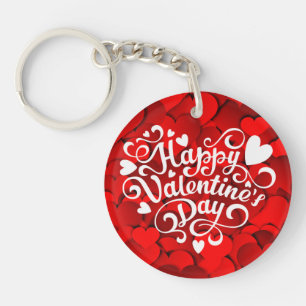 Happy Valentine's Day Heart Shape-23803 Keychain