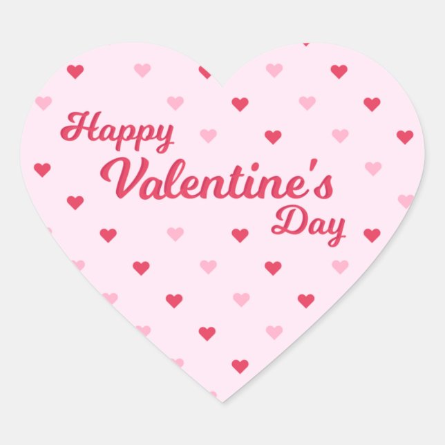 Happy Valentine's Day Heart Sticker (Front)