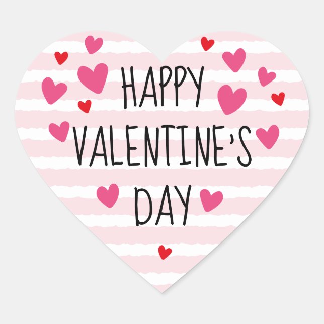 Happy Valentine's Day Heart Stickers (Front)
