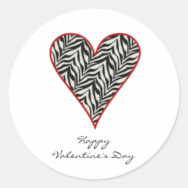 Happy Valentines Day Heart Stickers (Front)