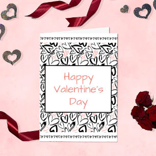 Happy Valentine's Day heart tattoo calligraphy Card
