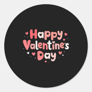 Happy Valentines Day Heart Teacher Funny Matching  Classic Round Sticker