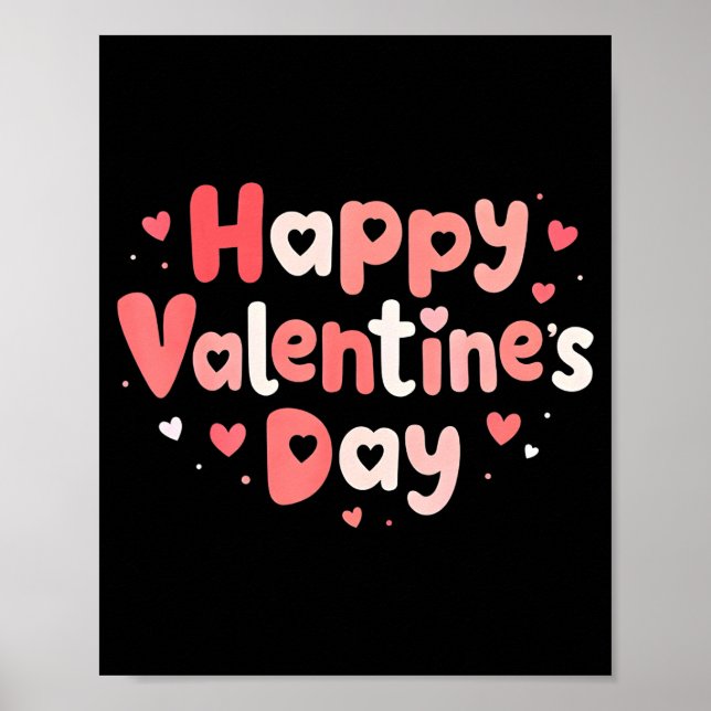 Happy Valentines Day Heart Teacher Funny Matching  Poster (Front)