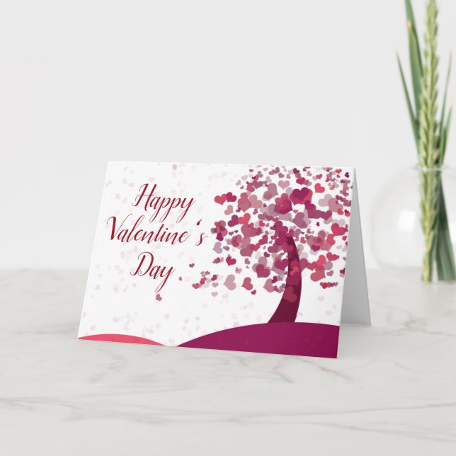 Happy Valentine's day Heart Tree Card (Front)