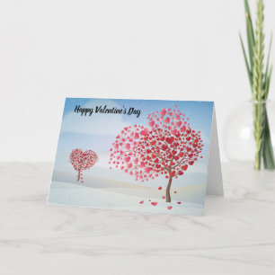 Happy Valentine's Day Heart Tree Holiday Card