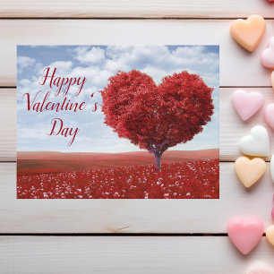 Happy Valentine's Day Heart Tree Postcard