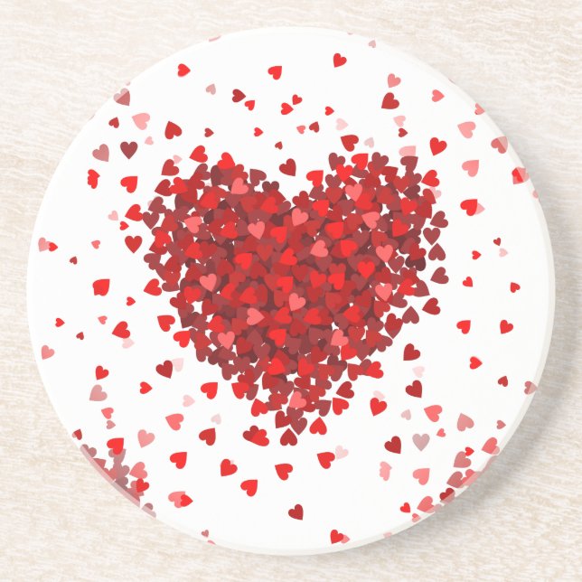 happy valentines day hearts coaster (Front)