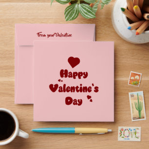Happy Valentine's Day Hearts Cute Envelope