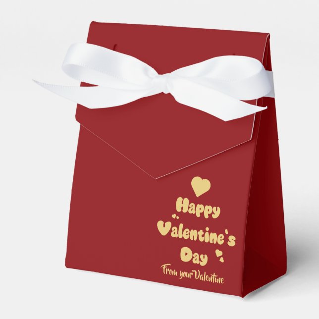 Happy Valentine's Day Hearts Cute Favor Box (Front Side)