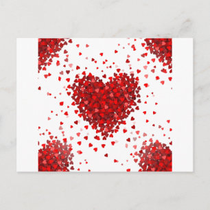 happy valentines day hearts holiday postcard