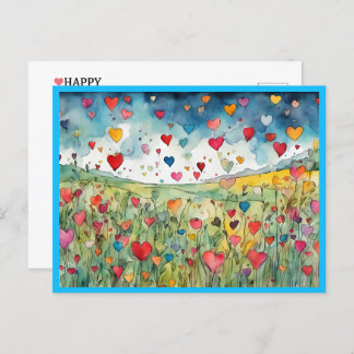Happy Valentine's Day Hearts Holiday Postcard