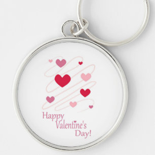 "HAPPY VALENTINE'S DAY" HEARTS KEYCHAIN
