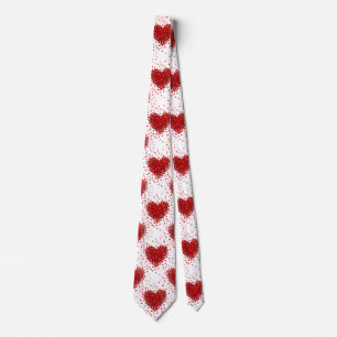 happy valentines day hearts mens necktie neck tie