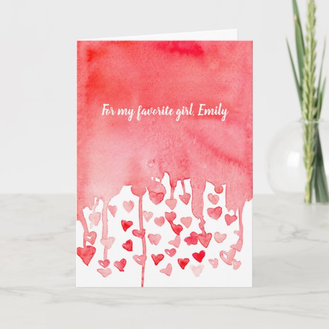 Happy Valentine's Day Hearts Personalized Card (Front)