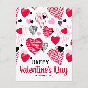 "Happy Valentine's Day" Hearts Personalized Postcard