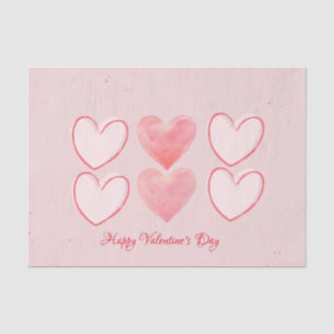 Happy Valentine's Day Hearts Pink Tissue Paper