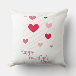 "HAPPY VALENTINE'S DAY" HEARTS THROW PILLOW