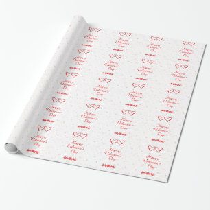 Happy Valentine's Day Hearts Wrapping Paper